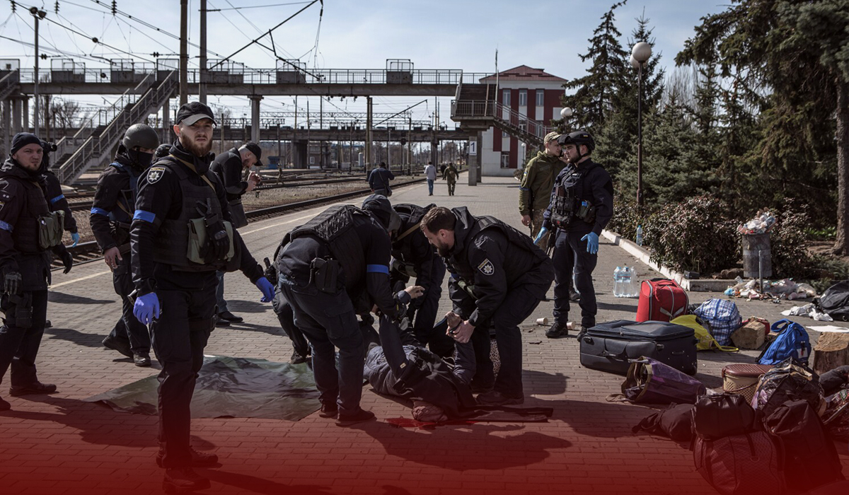 Missile Hit Crowded Ukrainian Train Station, Killing 52, Several Injured