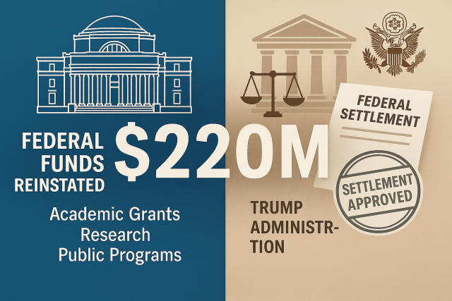 Columbia University admitted no wrongdoing